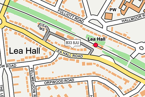 B33 8JU map - OS OpenMap – Local (Ordnance Survey)