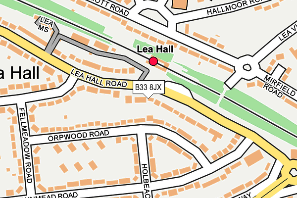 B33 8JX map - OS OpenMap – Local (Ordnance Survey)