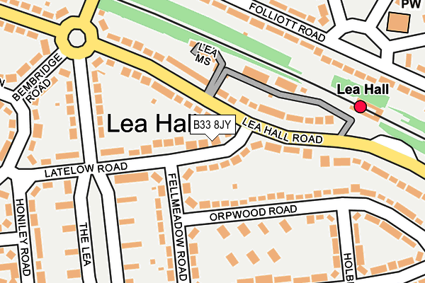 B33 8JY map - OS OpenMap – Local (Ordnance Survey)