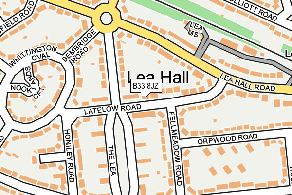 B33 8JZ map - OS OpenMap – Local (Ordnance Survey)