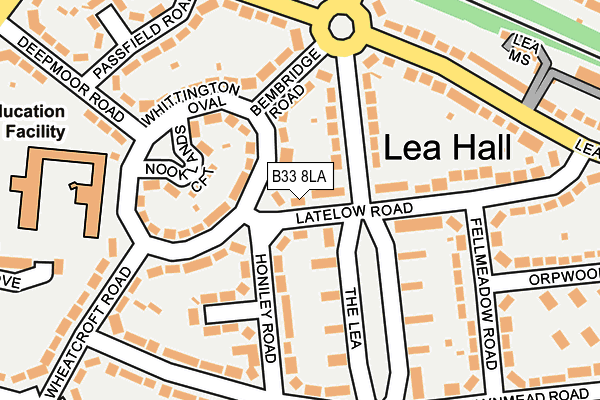 B33 8LA map - OS OpenMap – Local (Ordnance Survey)