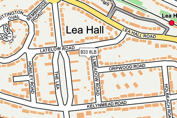 B33 8LB map - OS OpenMap – Local (Ordnance Survey)