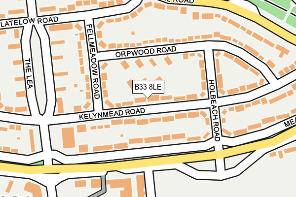 B33 8LE map - OS OpenMap – Local (Ordnance Survey)