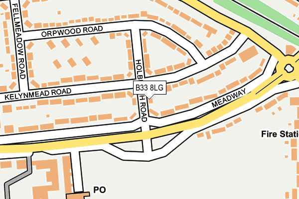 B33 8LG map - OS OpenMap – Local (Ordnance Survey)