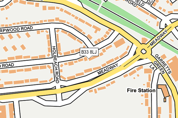 B33 8LJ map - OS OpenMap – Local (Ordnance Survey)