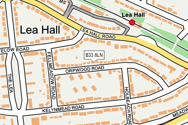 B33 8LN map - OS OpenMap – Local (Ordnance Survey)