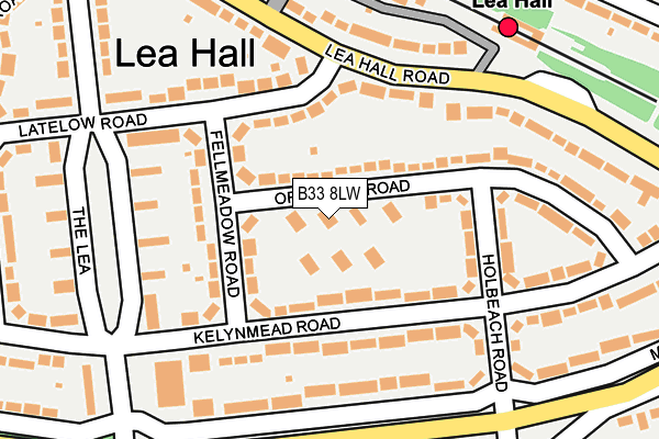 B33 8LW map - OS OpenMap – Local (Ordnance Survey)