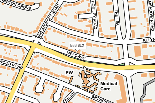 B33 8LX map - OS OpenMap – Local (Ordnance Survey)