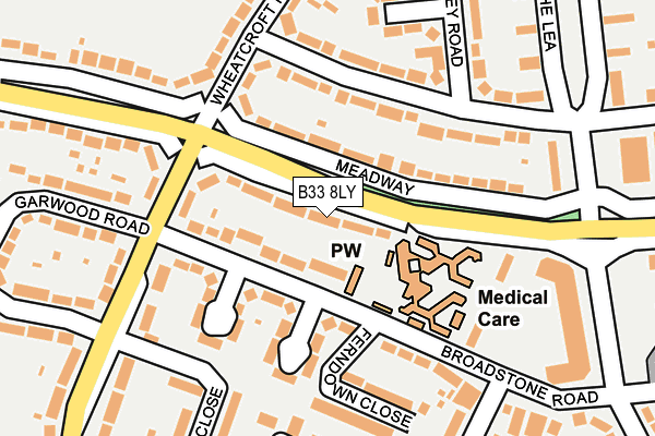 B33 8LY map - OS OpenMap – Local (Ordnance Survey)