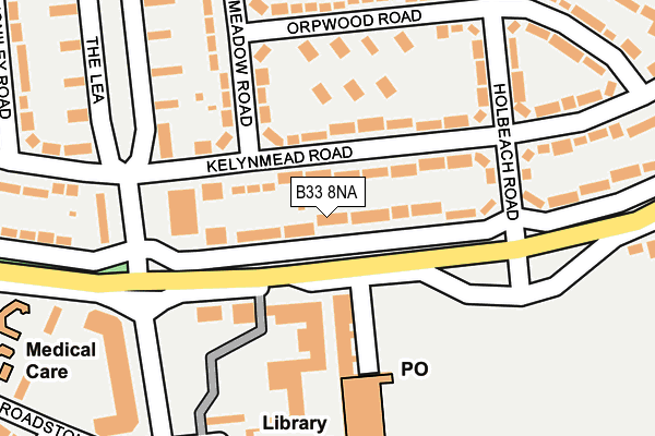 B33 8NA map - OS OpenMap – Local (Ordnance Survey)