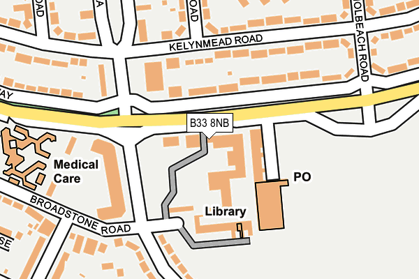 B33 8NB map - OS OpenMap – Local (Ordnance Survey)