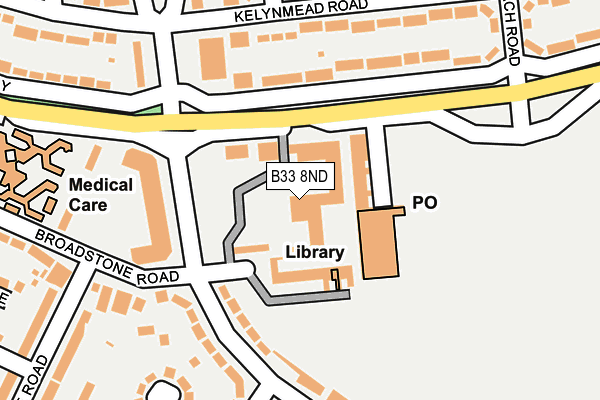 B33 8ND map - OS OpenMap – Local (Ordnance Survey)