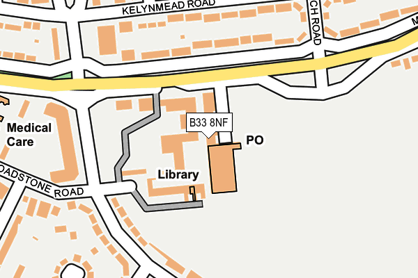 B33 8NF map - OS OpenMap – Local (Ordnance Survey)