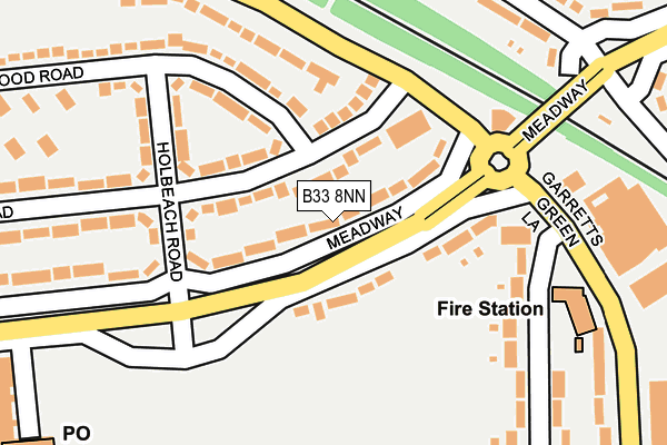 B33 8NN map - OS OpenMap – Local (Ordnance Survey)