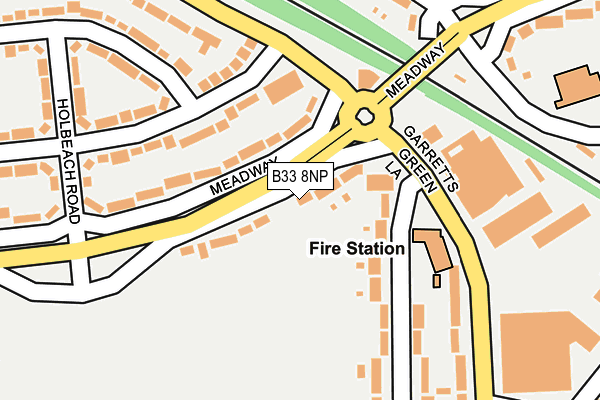 B33 8NP map - OS OpenMap – Local (Ordnance Survey)