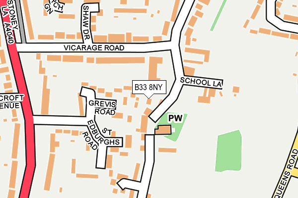 B33 8NY map - OS OpenMap – Local (Ordnance Survey)