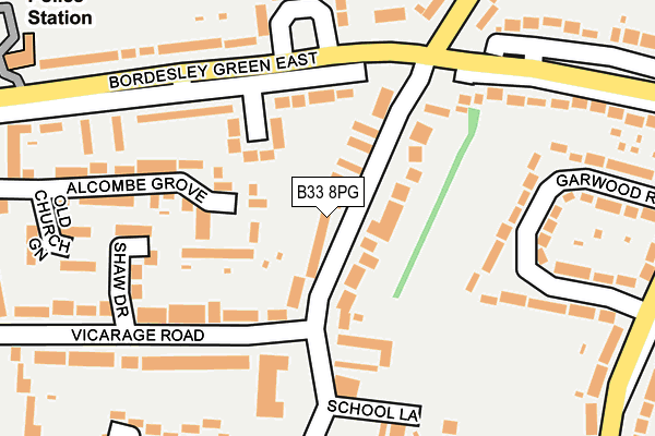 B33 8PG map - OS OpenMap – Local (Ordnance Survey)