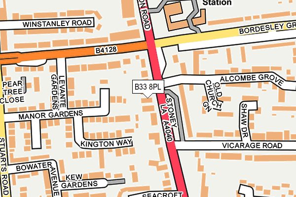 B33 8PL map - OS OpenMap – Local (Ordnance Survey)