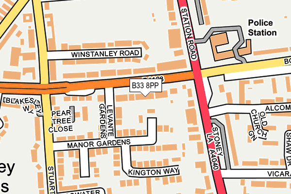 B33 8PP map - OS OpenMap – Local (Ordnance Survey)