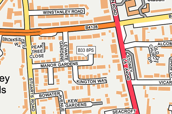 B33 8PS map - OS OpenMap – Local (Ordnance Survey)