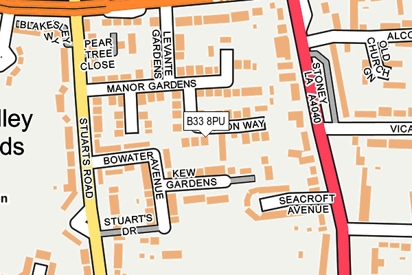 B33 8PU map - OS OpenMap – Local (Ordnance Survey)