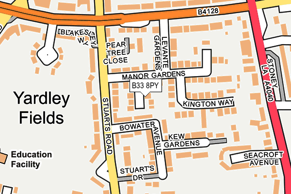 B33 8PY map - OS OpenMap – Local (Ordnance Survey)