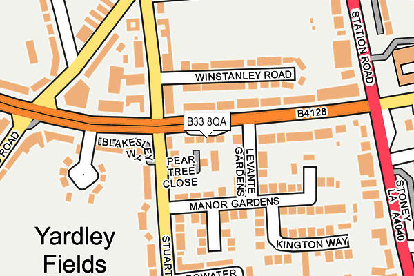 B33 8QA map - OS OpenMap – Local (Ordnance Survey)