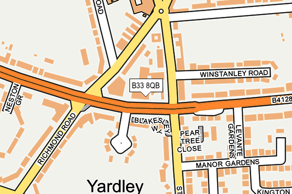 B33 8QB map - OS OpenMap – Local (Ordnance Survey)