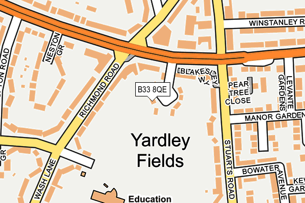 B33 8QE map - OS OpenMap – Local (Ordnance Survey)