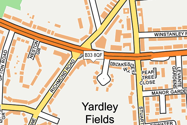 B33 8QF map - OS OpenMap – Local (Ordnance Survey)