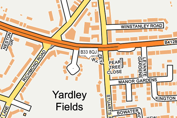 B33 8QJ map - OS OpenMap – Local (Ordnance Survey)