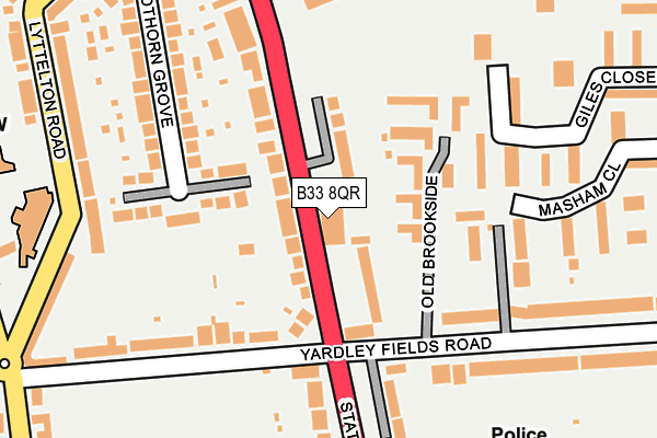 B33 8QR map - OS OpenMap – Local (Ordnance Survey)