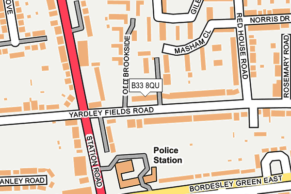 B33 8QU map - OS OpenMap – Local (Ordnance Survey)