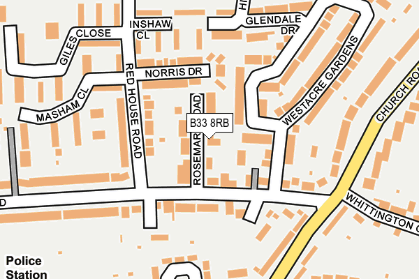 B33 8RB map - OS OpenMap – Local (Ordnance Survey)