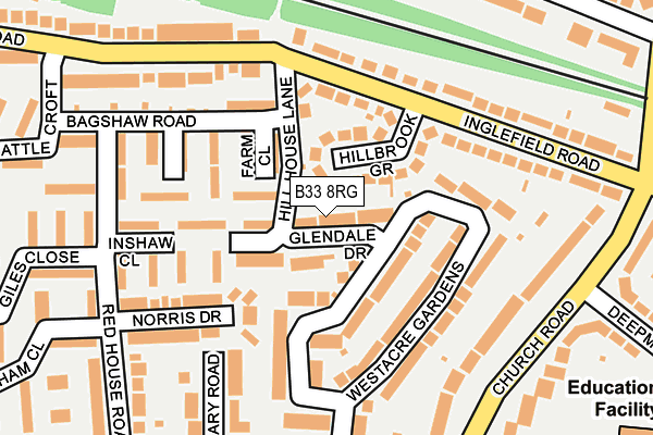 B33 8RG map - OS OpenMap – Local (Ordnance Survey)