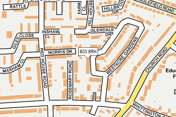 B33 8RH map - OS OpenMap – Local (Ordnance Survey)