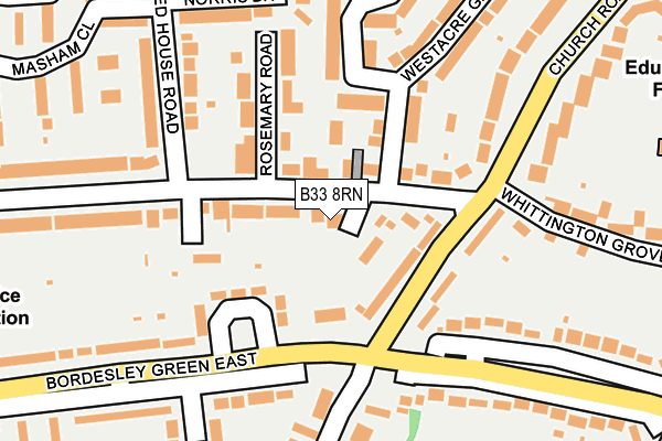 B33 8RN map - OS OpenMap – Local (Ordnance Survey)