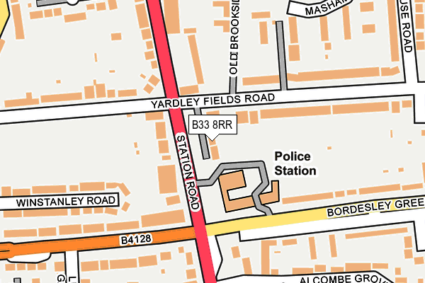 B33 8RR map - OS OpenMap – Local (Ordnance Survey)