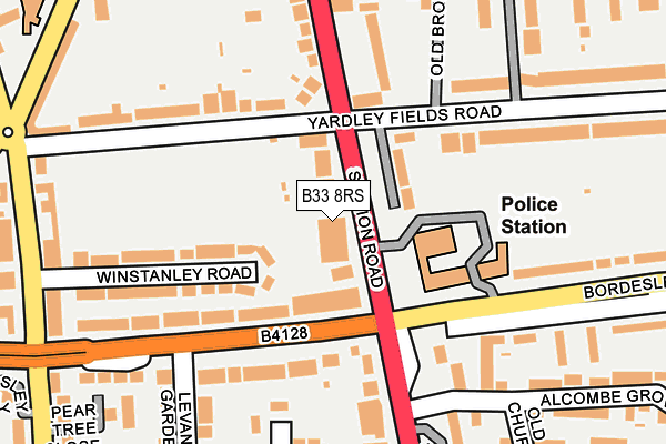 B33 8RS map - OS OpenMap – Local (Ordnance Survey)