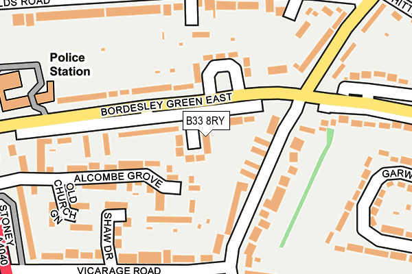 B33 8RY map - OS OpenMap – Local (Ordnance Survey)