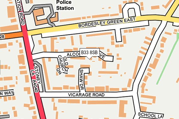 B33 8SB map - OS OpenMap – Local (Ordnance Survey)