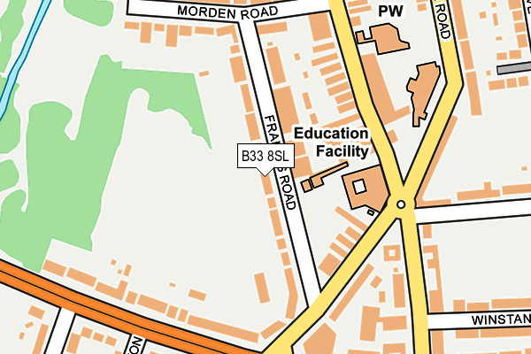 B33 8SL map - OS OpenMap – Local (Ordnance Survey)