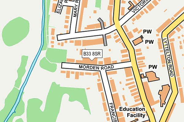 B33 8SR map - OS OpenMap – Local (Ordnance Survey)