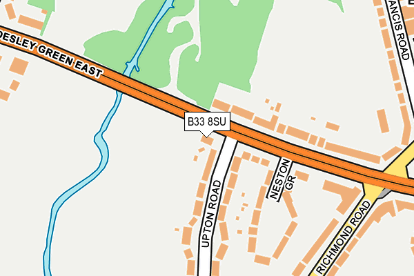 B33 8SU map - OS OpenMap – Local (Ordnance Survey)