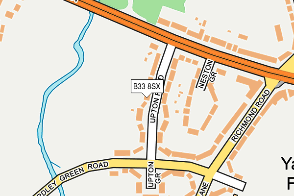 B33 8SX map - OS OpenMap – Local (Ordnance Survey)