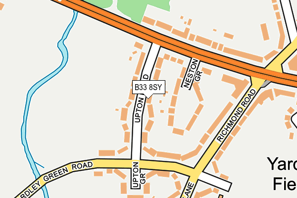 B33 8SY map - OS OpenMap – Local (Ordnance Survey)