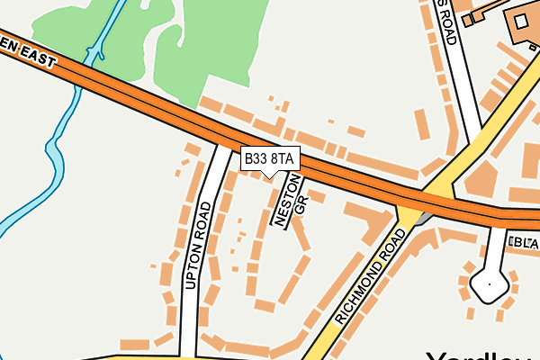 B33 8TA map - OS OpenMap – Local (Ordnance Survey)