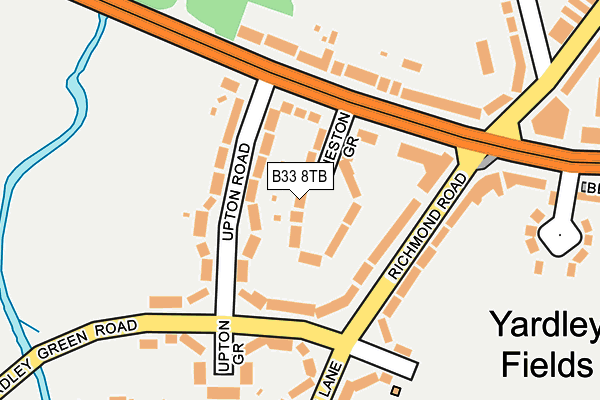 B33 8TB map - OS OpenMap – Local (Ordnance Survey)