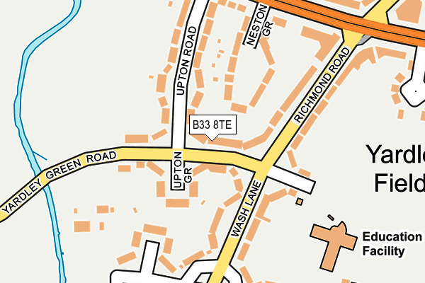 B33 8TE map - OS OpenMap – Local (Ordnance Survey)