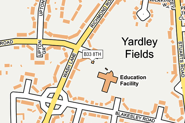 B33 8TH map - OS OpenMap – Local (Ordnance Survey)